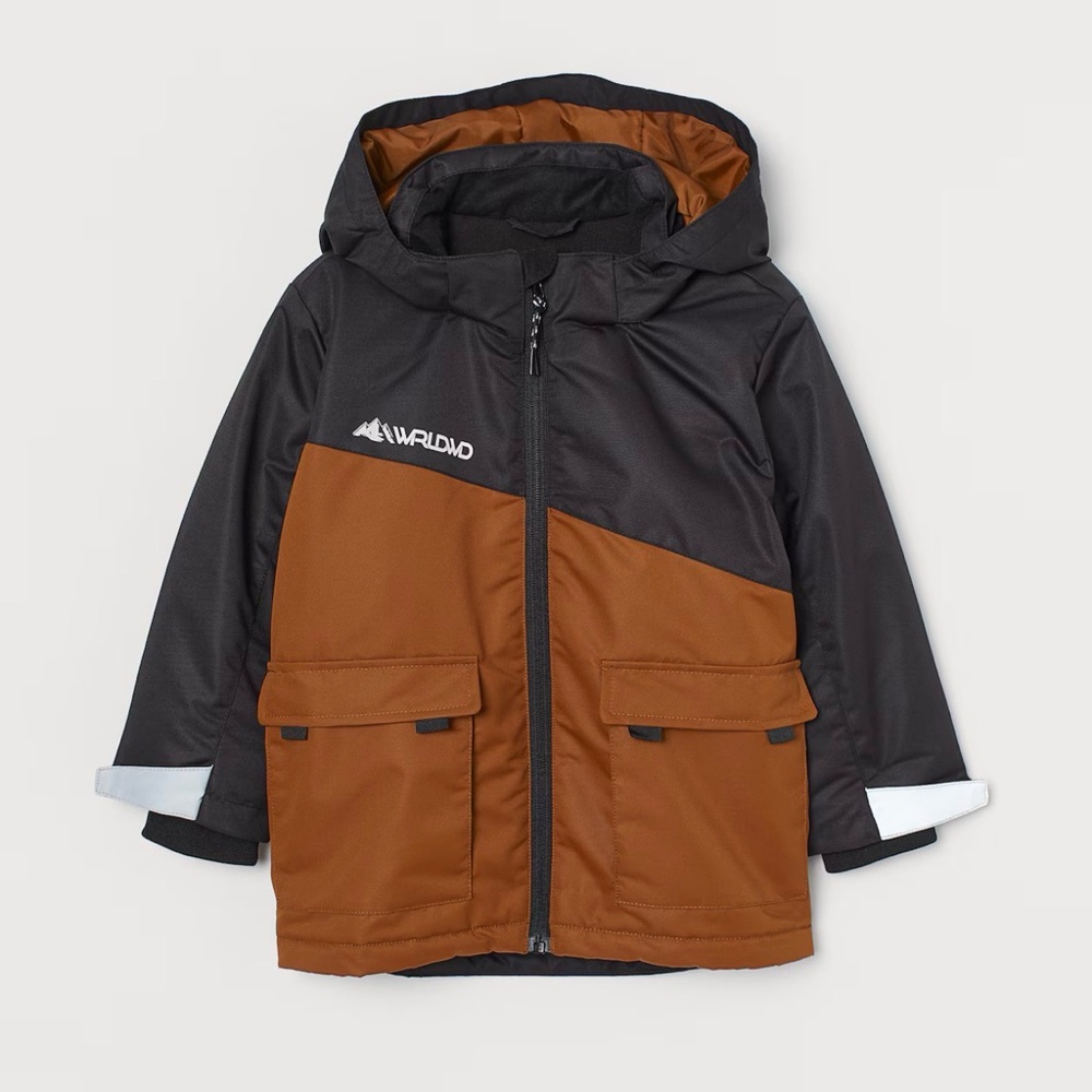 H&M Kids Water-Repellent Windproof Padded Jacket Black/Brown Size Boy 7-8